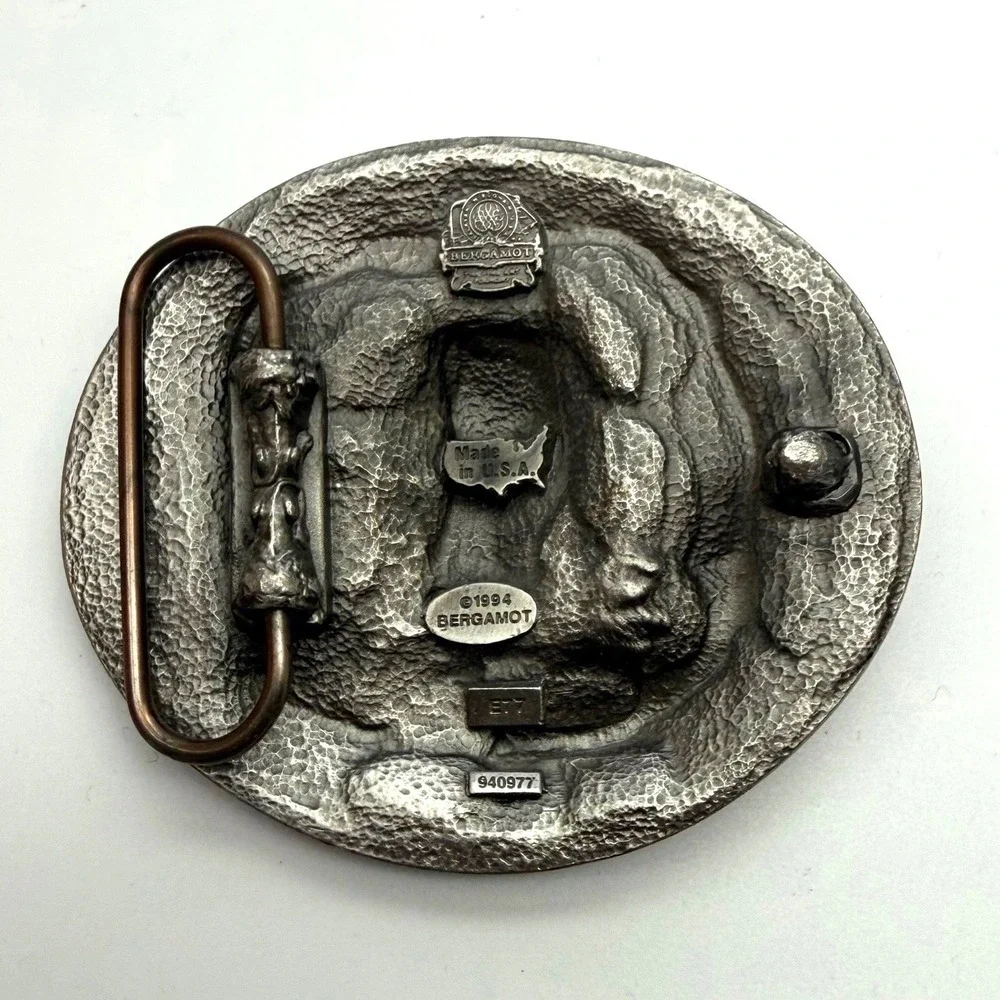Vintage 1994 Bergamot Womens Belt Buckle Hog Wild Cycle Pig Biker USA Made Biker